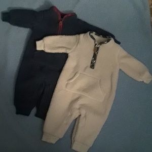 Baby boy fleece coveralls
